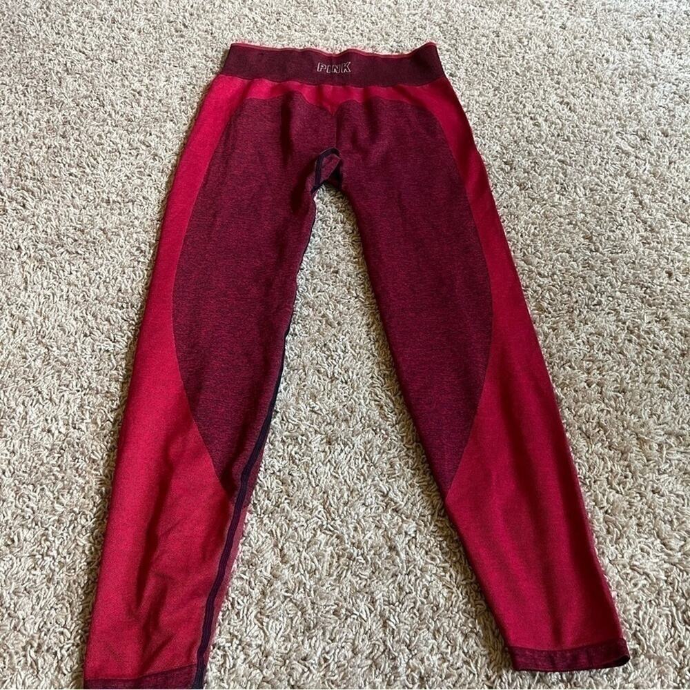 Pink Victoria’s secret’s seamless burgundy and red leggings - Picture 3 of 5
